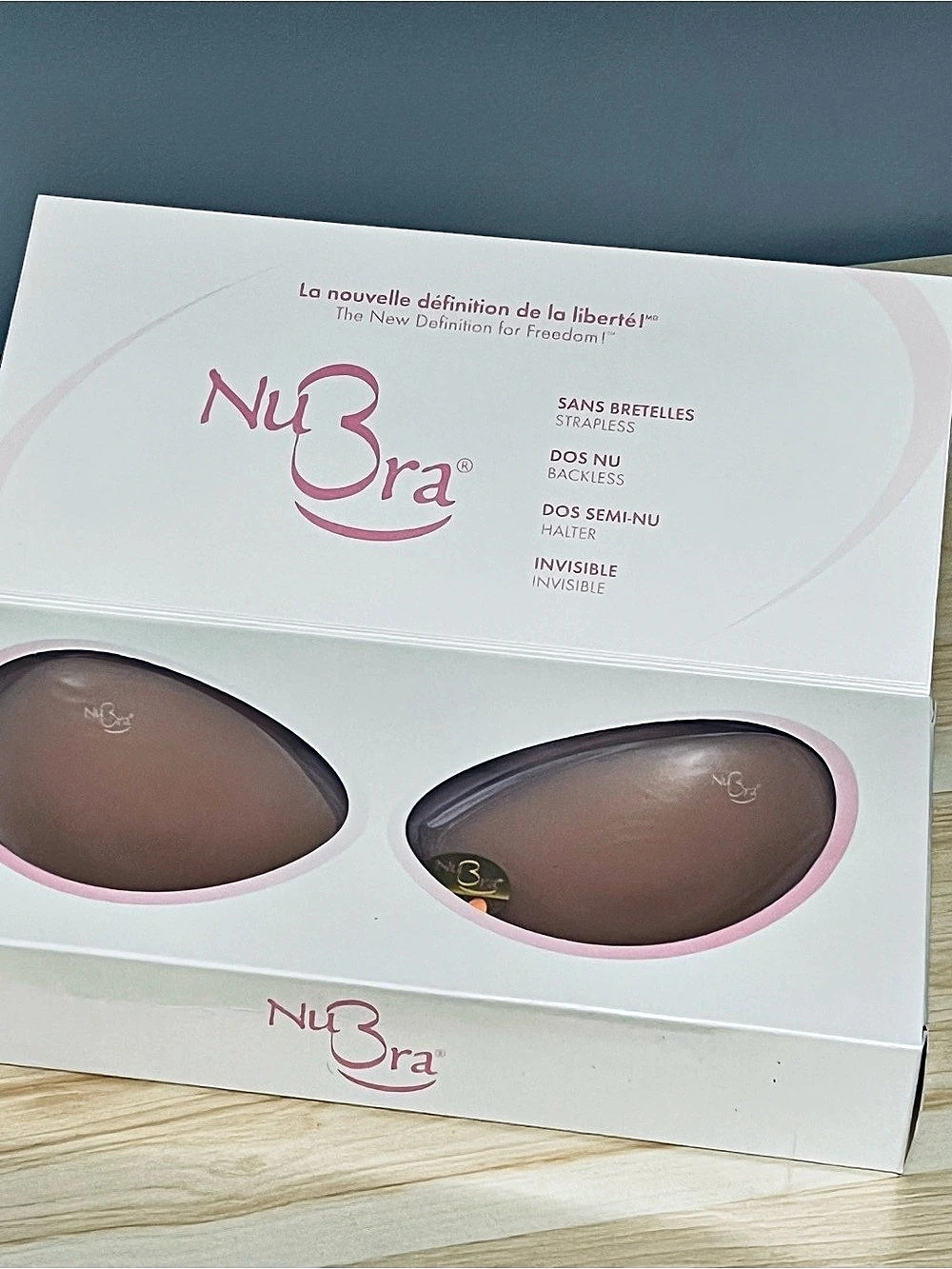 NuBra Original Silicone Push-Up Bra Brown & Pink NWT 🧨